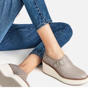 Zara Blucher Platform Oxfords Taupe Size 8.5 or 39
